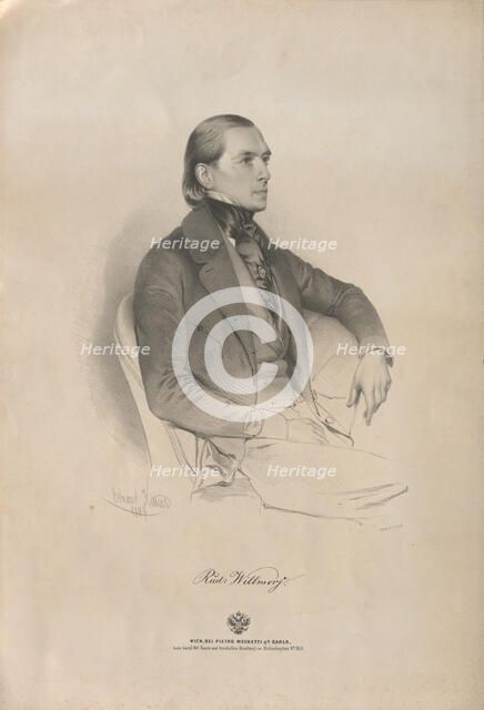 Portrait of pianist and composer Rudolf Heinrich Willmers (1821-1878), 1849. Creator: Kaiser, Eduard (1820-1895).