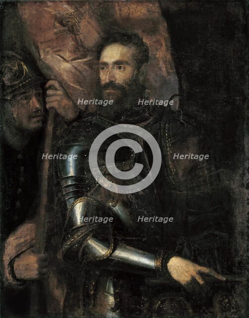 Portrait of Pier Luigi Farnese (1503-1547) , c. 1546. Creator: Titian (1488-1576).