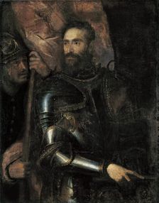 Portrait of Pier Luigi Farnese (1503-1547) , c. 1546. Creator: Titian (1488-1576)