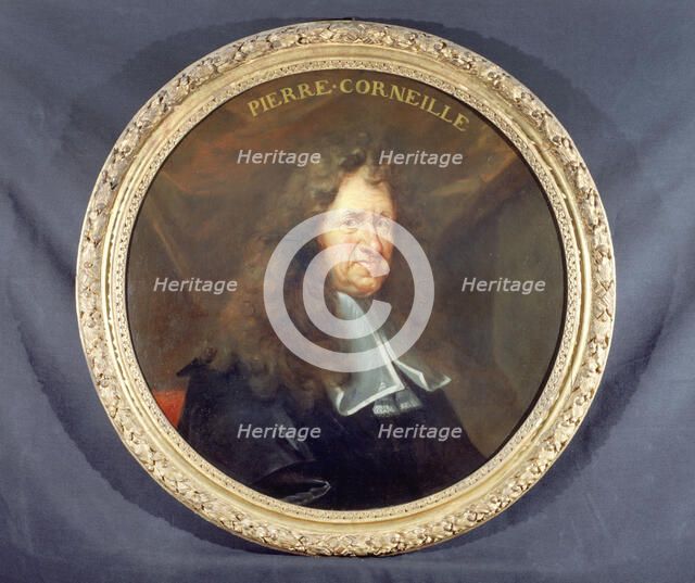 Portrait of Pierre Corneille (1606-1684), dramatic poet, c1680. Creator: Francois Sicre.