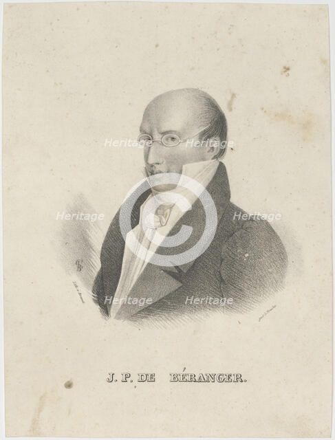 Portrait of Pierre-Jean de Béranger (1780-1857). Creator: Brandt, Cäcilie (active 1820-1840s).