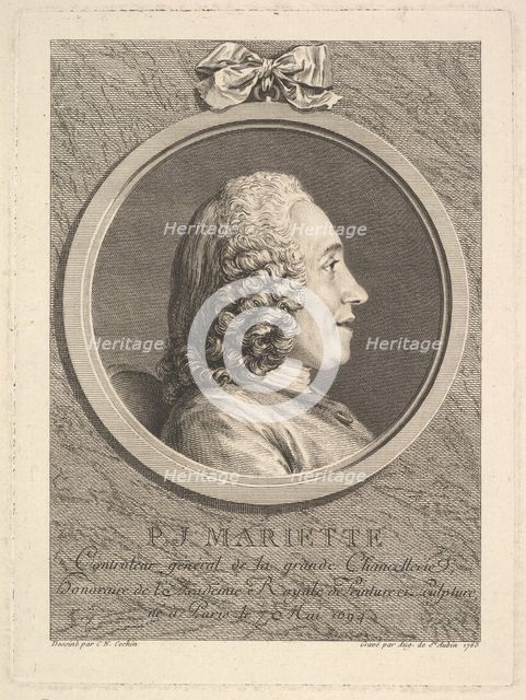 Portrait of Pierre-Jean Mariette, 1765. Creator: Augustin de Saint-Aubin.