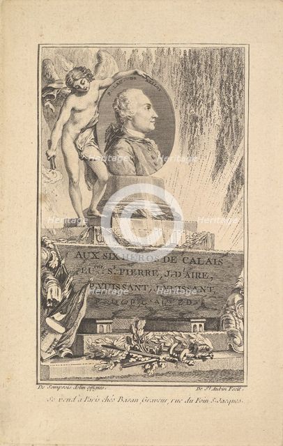 Portrait of Pierre Laurent de Belloy, ca. 1765. Creator: Augustin de Saint-Aubin.