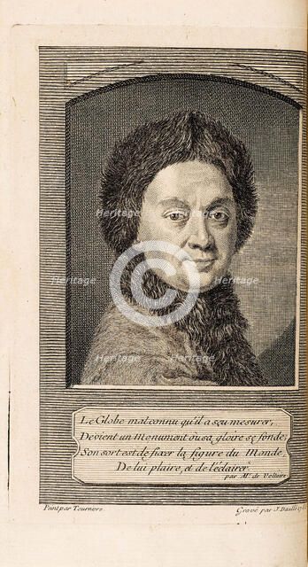 Portrait of Pierre Louis Moreau de Maupertuis (1698-1759), 1752. Creator: Daullé, Jean (1703-1763).