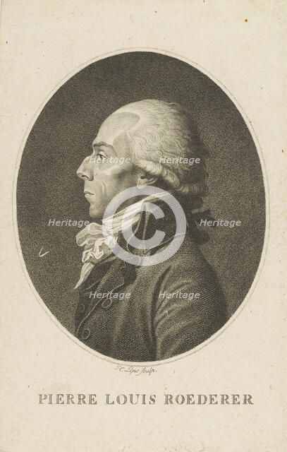 Portrait of Pierre-Louis Roederer (1754-1835). Creator: Fiessinger (Fiesinger), Franz Gabriel (1723-1807).
