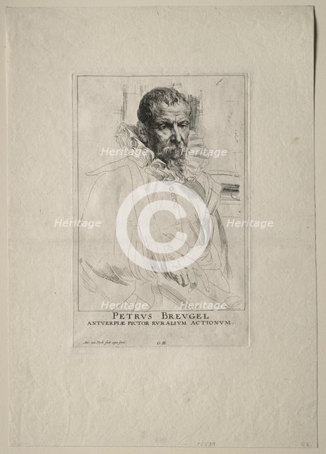 Portrait of Pieter Breughel. Creator: Anthony van Dyck (Flemish, 1599-1641).
