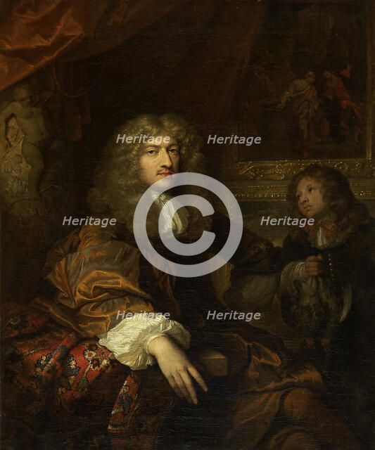 Portrait of Pieter Six with a Servant Bearing Hunting Booty, 1677. Creator: Gaspar Netscher.