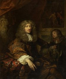 Portrait of Pieter Six with a Servant Bearing Hunting Booty, 1677. Creator: Gaspar Netscher