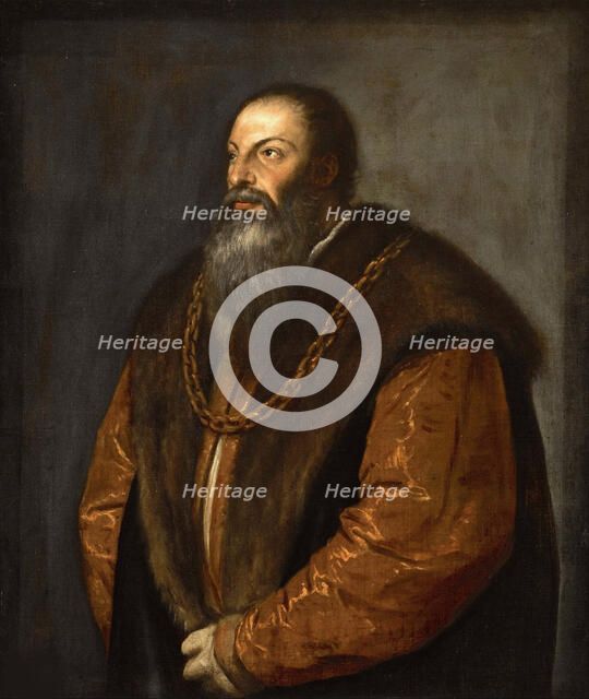 Portrait of Pietro Aretino, ca 1537. Creator: Titian (1488-1576).