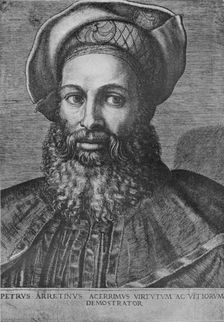 Portrait of Pietro Aretino c1517. Artist: Marcantonio Raimondi