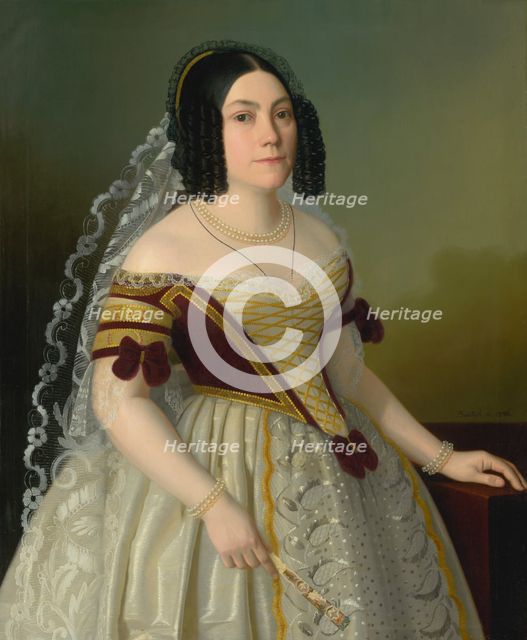 Portrait of Piroska Radvanská, 1846. Creator: Jozef Bozetech Klemens.