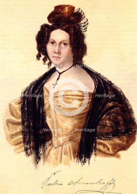 Portrait of Prasovya Annenkova (1800-1876), wife of Decembrist Iwan Annenkow, 1836. Artist: Bestuzhev, Nikolai Alexandrovich (1791-1855)