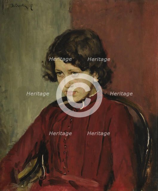 Portrait of Praskovia Anatolievna Mamontova, 1887. Artist: Serov, Valentin Alexandrovich (1865-1911)