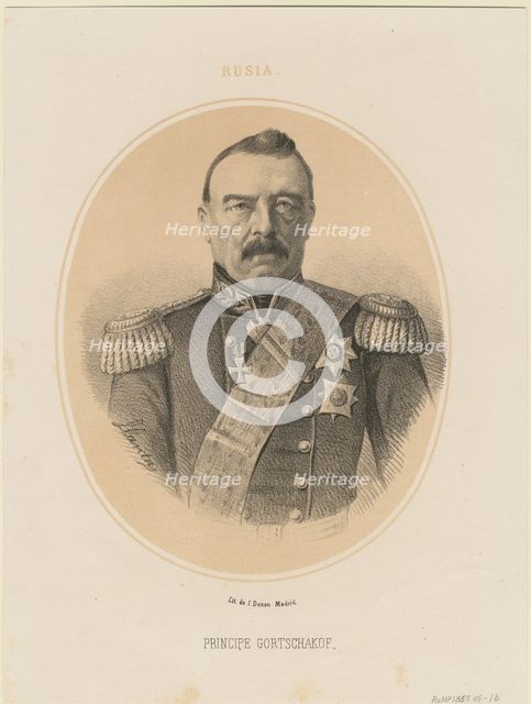 Portrait of Prince Mikhail Dmitrievich Gorchakov (1795-1861), 1865. Artist: Llanta, Jacques François Gaudérique (1807-1864)