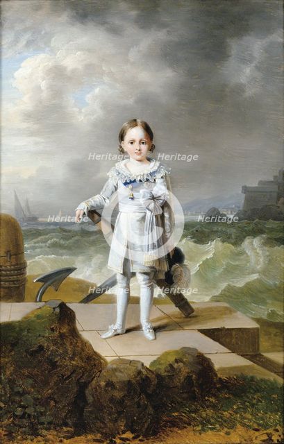 Portrait of Prince Napoléon Louis Bonaparte (1804-1831), c. 1810. Artist: Kinson, François-Joseph (1770-1839)