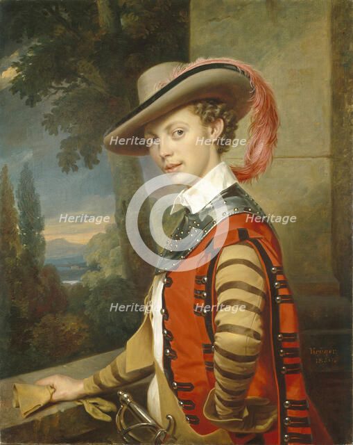 Portrait of Prince Nikolai Saltykov in Fancy Dress, 1850. Artist: Krüger, Franz (1797-1857)