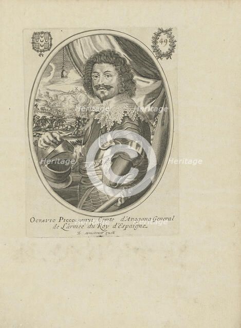 Portrait of Prince Octavio Piccolomini (1599-1656), Duke of Amalfi, c. 1650. Creator: Moncornet, Balthazar (1600-1668).