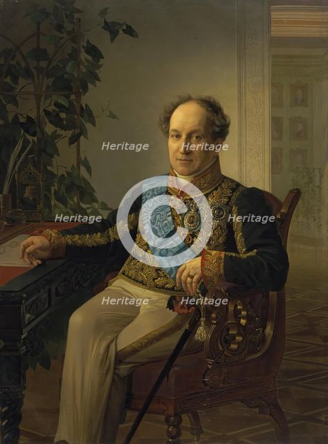 Portrait of Prince A.N. Golitsyn ( the fragmented copy of the portrait by K.P. Bryullov), 1871. Creator: Georg von Bothmann.