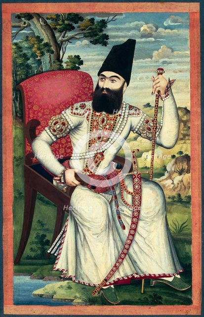Portrait of Prince Abbas Mirza, ca 1820. Artist: Iranian master  