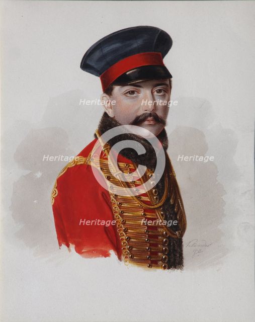 Portrait of Prince Alexander Fyodorovich Galitzine-Prozorovsky (1810-1898), 1840. Artist: Klünder, Alexander Ivanovich (1802-1875)