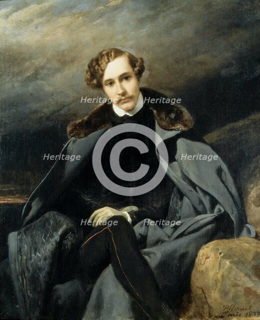Portrait of Prince Alexander Ivanovich Baryatinsky (1815-1879), 1837. Creator: Vernet, Horace (1789-1863).