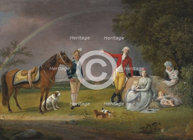Portrait of Prince Alexander Michaylovich Belosselsky-Belozersky (1752-1809) and his family. Artist: Klengel, Johann Christian (1751-1824)