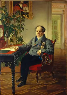 Portrait of Prince Alexander Nikolayevich Golitsyn (1773-1844), 1840. Artist: Briullov, Karl Pavlovich (1799-1852)