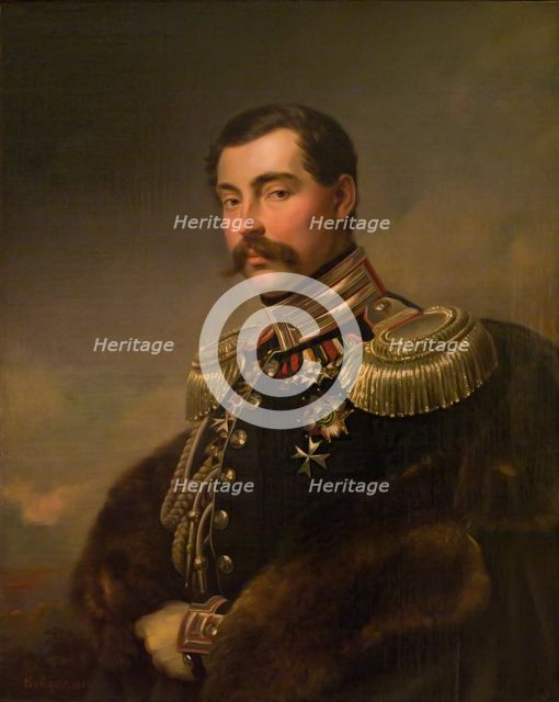 Portrait of Prince Andrei Obolensky, 1850. Creator: Franz Kruger.
