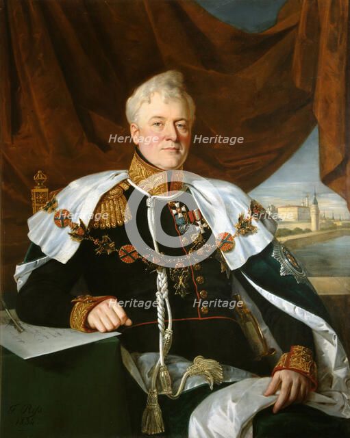Portrait of Prince Dmitriy Vladimirovich Golitsyn (1771-1844), 1835. Artist: Riss, François Nicolas (1804-1886)
