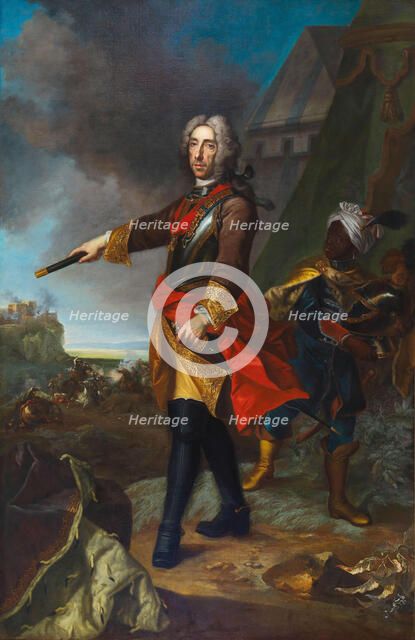 Portrait of Prince Eugene of Savoy (1663-1736). Creator: Auerbach, Johann Gottfried (1697-1753).