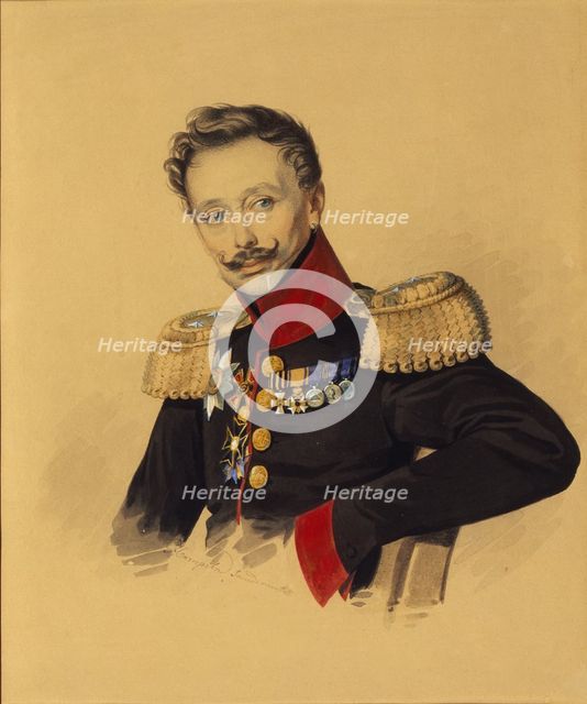 Portrait of Prince Fyodor Fyodorovich Gagarin (1786-1863), 1830s. Artist: Hampeln, Carl, von (1794-after 1880)