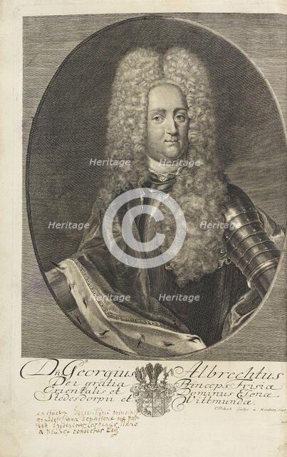 Portrait of Prince George Albert of East Frisia (1690-1734) , 1720. Creator: Fritzsch, Christian (1695-1769).