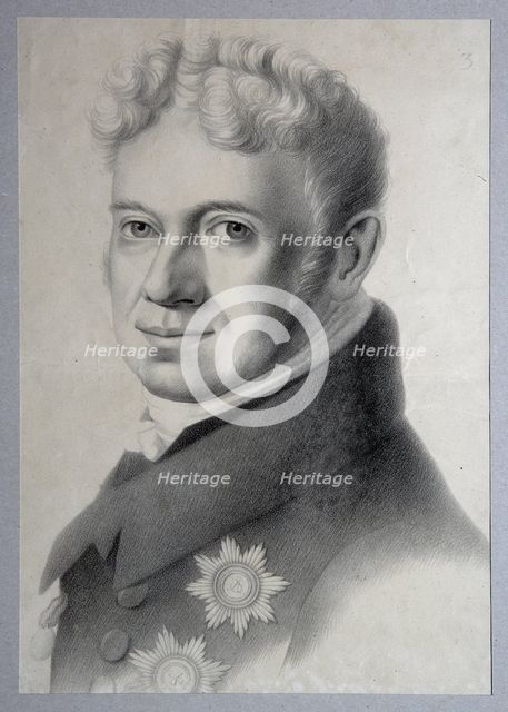 Portrait of Prince Grigory Alexandrovich Stroganov (1770-1857), 1820s. Artist: Hippius, Gustav Adolf (1792-1856)