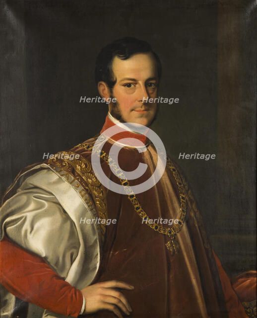 Portrait of Prince Johann Adolf II of Schwarzenberg (1799-1888), 1852. Creator: Philippot, Karl Ludwig (1801-1859).