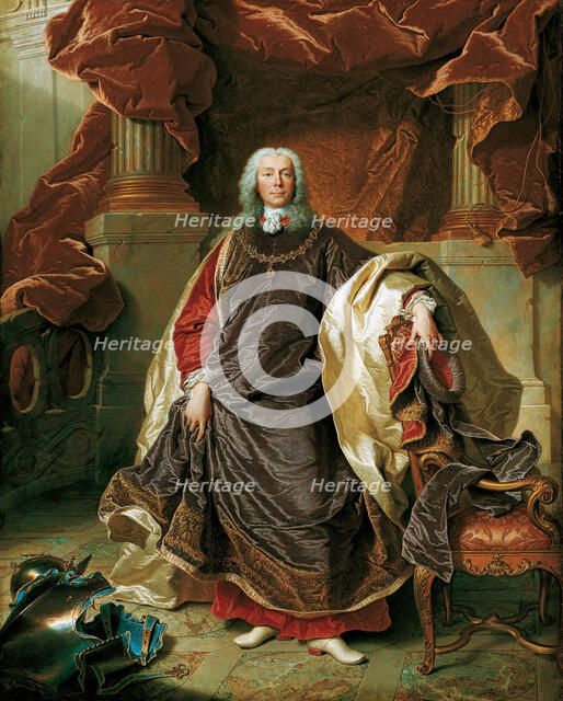 Portrait of Prince Joseph Wenzel I of Liechtenstein (1696-1772), 1740. Creator: Rigaud, Hyacinthe François Honoré (1659-1743).