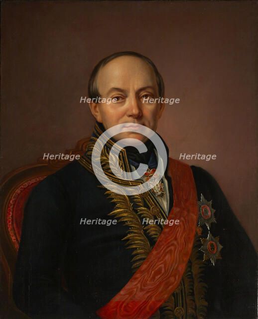 Portrait of Prince Platon Alexandrovich Shirinsky-Shikhmatov (1790-1853), Mid of the 19th cen.. Artist: Anonymous  