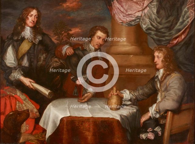 Portrait of Prince Rupert, Colonel William Legge and Colonel John Russell, 1645-1646. Creator: William Dobson.