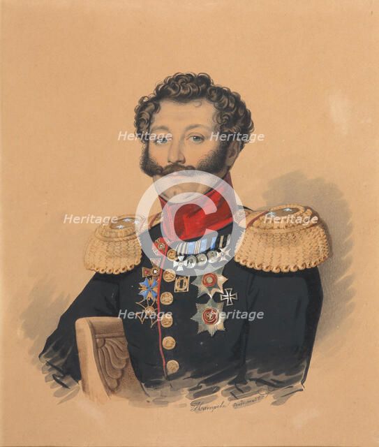 Portrait of Prince Stepan Alexandrovich Khilkov (1785-1854), after 1832. Creator: Hampeln, Carl, von (1794-after 1880).
