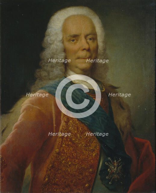 Portrait of Prince Vasili Vladimirovich Dolgorukov (1667-1746), before 1746. Artist: Grooth, Georg-Christoph (1716-1749)