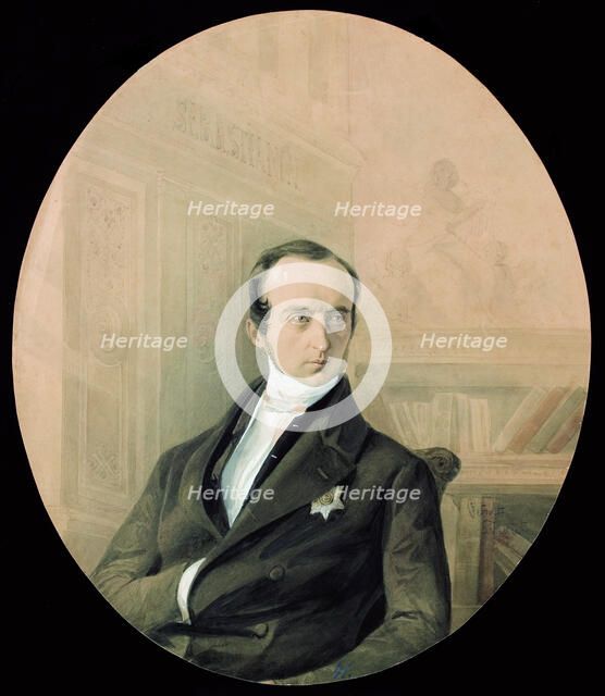 Portrait of Prince Vladimir Fyodorovich Odoyevsky (1803-1869), End 1840s. Creator: Petzold, August Friedrichovich (1823-1891).