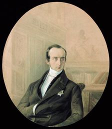 Portrait of Prince Vladimir Fyodorovich Odoyevsky (1803-1869), End 1840s. Creator: Petzold, August Friedrichovich (1823-1891)