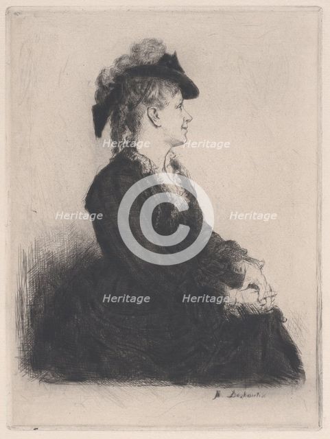 Portrait of Princess Colonna, 1873. Creator: Marcellin-Gilbert Desboutin.