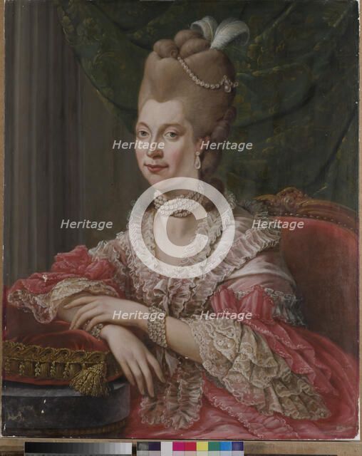 Portrait of Princess Charlotte of Mecklenburg-Strelitz (1744-1818), Queen..., Between 1772 and 1785. Creator: Schweickhardt, Heinrich Wilhelm (1747-1797).