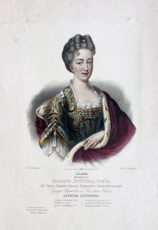 Portrait of Princess Charlotte of Brunswick-Wolfenbüttel (1694-1715), wife of Tsarevich Alexei Petro Artist: Borel, Pyotr Fyodorovich (1829-1898)
