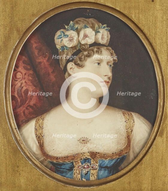 Portrait of Princess Charlotte of Wales (1796-1817), c 1817. Creator: Dawe, George, (after)  .