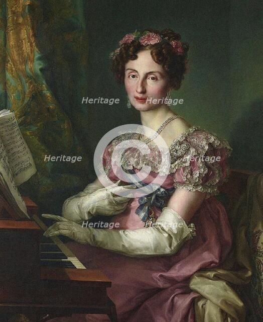 Portrait of Princess Amalie of Saxony (1794-1870), 1825. Creator: López Portaña, Vicente (1772-1850).