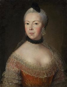 Portrait of Princess Anastasia Dolgorukaya, née Lodyzhenskaya (1736-1828), 1754. Creator: David Luders