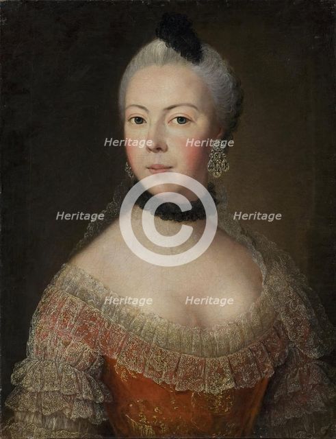 Portrait of Princess Anastasia Dolgorukaya, née Lodyzhenskaya (1736-1828), 1754. Creator: David Luders.