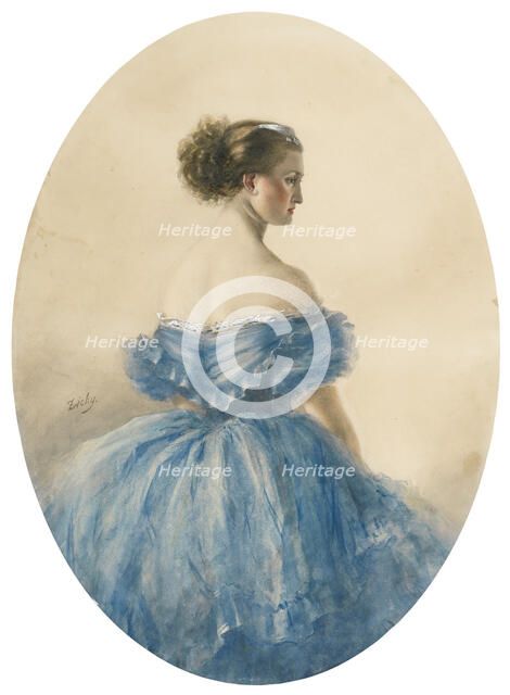 Portrait of Princess Anna zu Sayn-Wittgenstein. Artist: Zichy, Mihály (1827-1906)