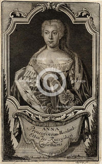 Portrait of Princess Anna Leopoldovna (1718-1746), tsar's Ivan VI mother, 1739. Artist: Sysang, Johann Christoph (1703-1757)